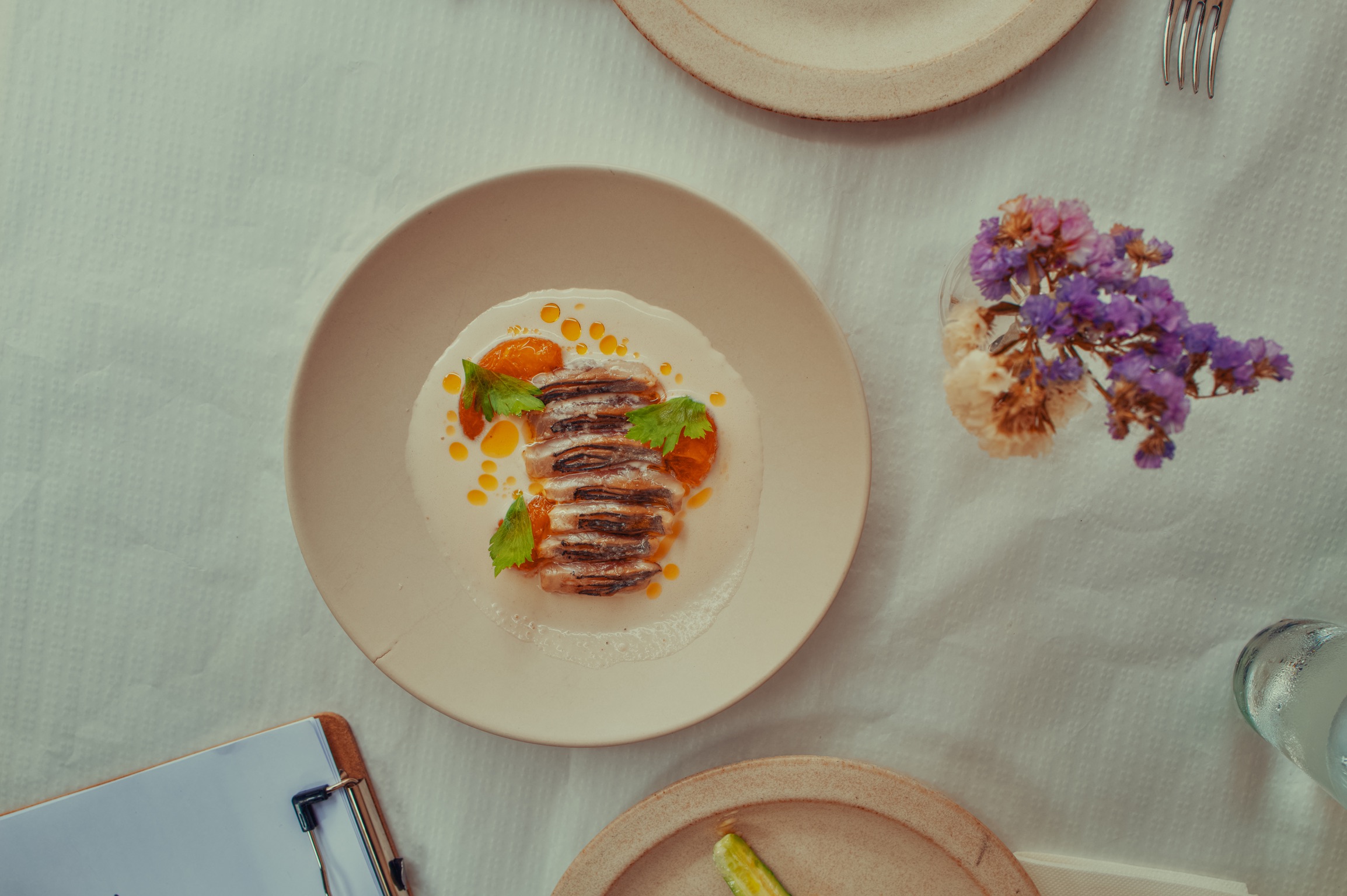 Mackerel and ajo blanco at Turvo Lisboa Restaurant